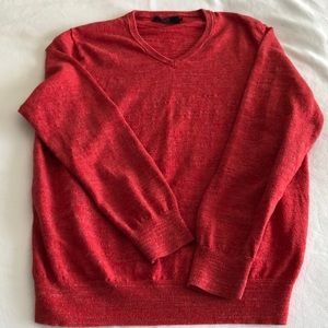 J Crew Mens Red Vneck sweater